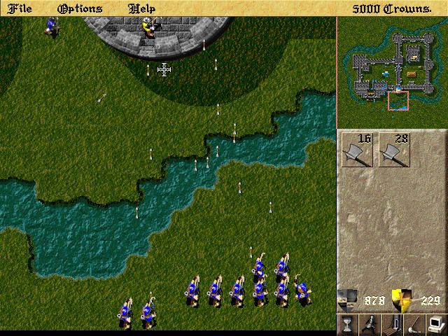Lords of the Realm II: Siege Pack (Windows) screenshot: Playing against the computer AI is rather hard to defeat