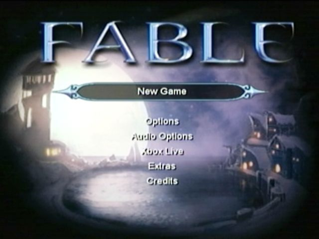 Fable (Xbox) screenshot: Main menu