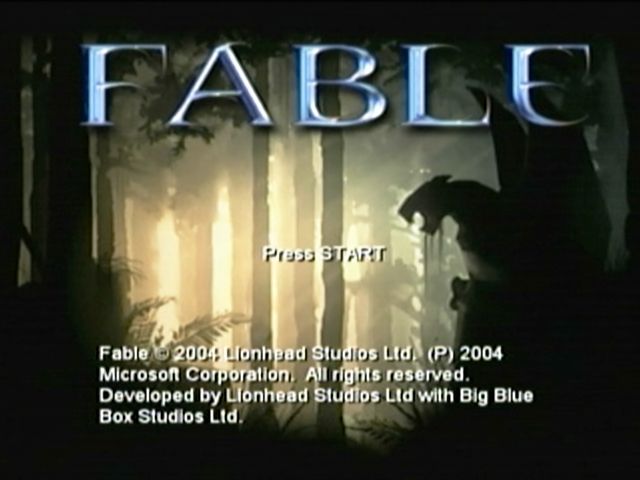 Fable (Xbox) screenshot: Title screen