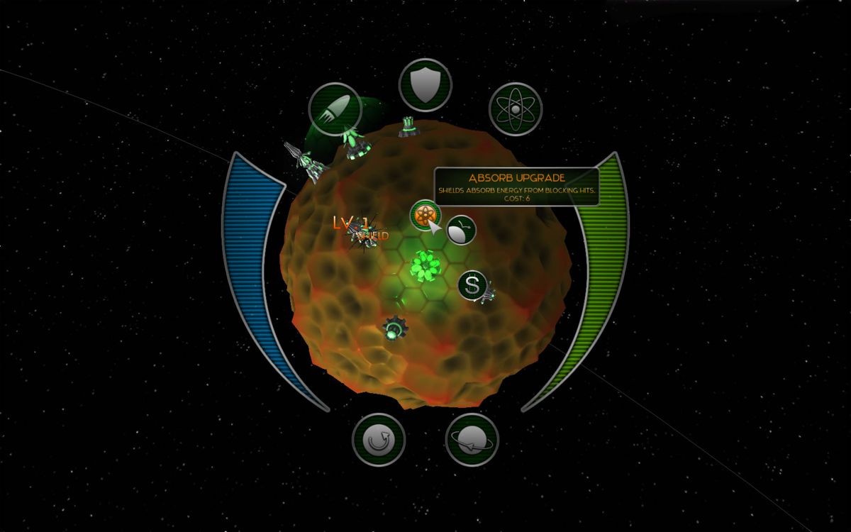 Solar Flare (Windows) screenshot: Upgrading my shields
