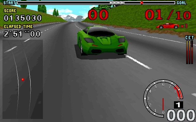 GT Racing 97 (DOS) screenshot: Outside camera