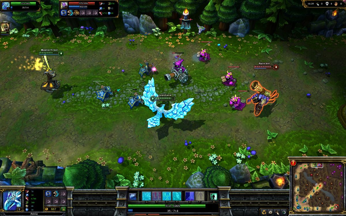 League of Legends (Windows) screenshot: Two vs. one - Ryze probably won't survive this battle.