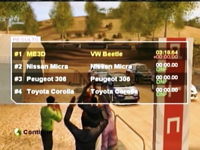 RalliSport Challenge (Xbox) screenshot: Race stats