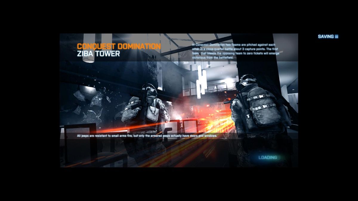 Battlefield 3: Close Quarters (Windows) screenshot: Ziba Tower map loading