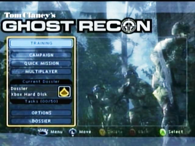 Tom Clancy's Ghost Recon (Xbox) screenshot: Main Menu