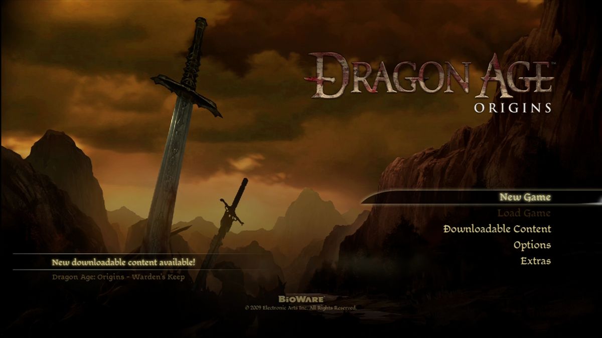 Dragon Age: Origins (Xbox 360) screenshot: Title screen.