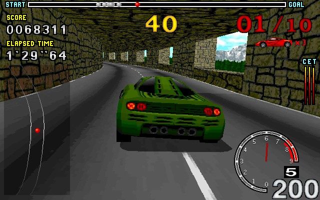 GT Racing 97 (DOS) screenshot: Tunnel