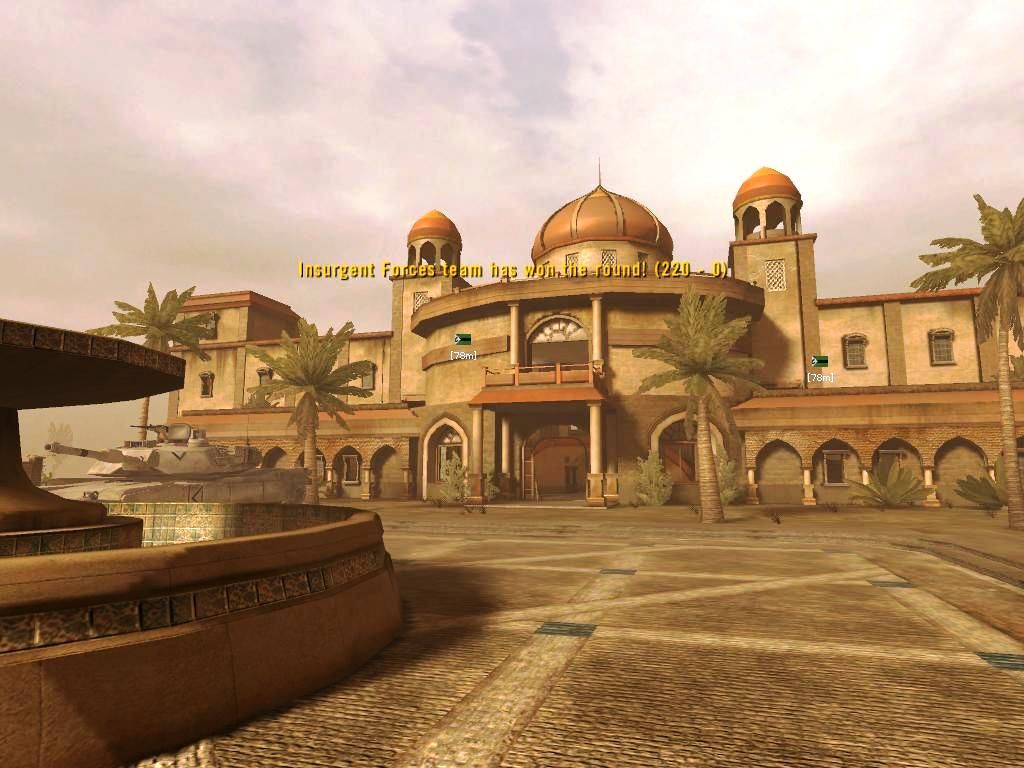 Battlefield 2: Special Forces (Windows) screenshot: Warlord-Battle is over with a parting shot of the palace