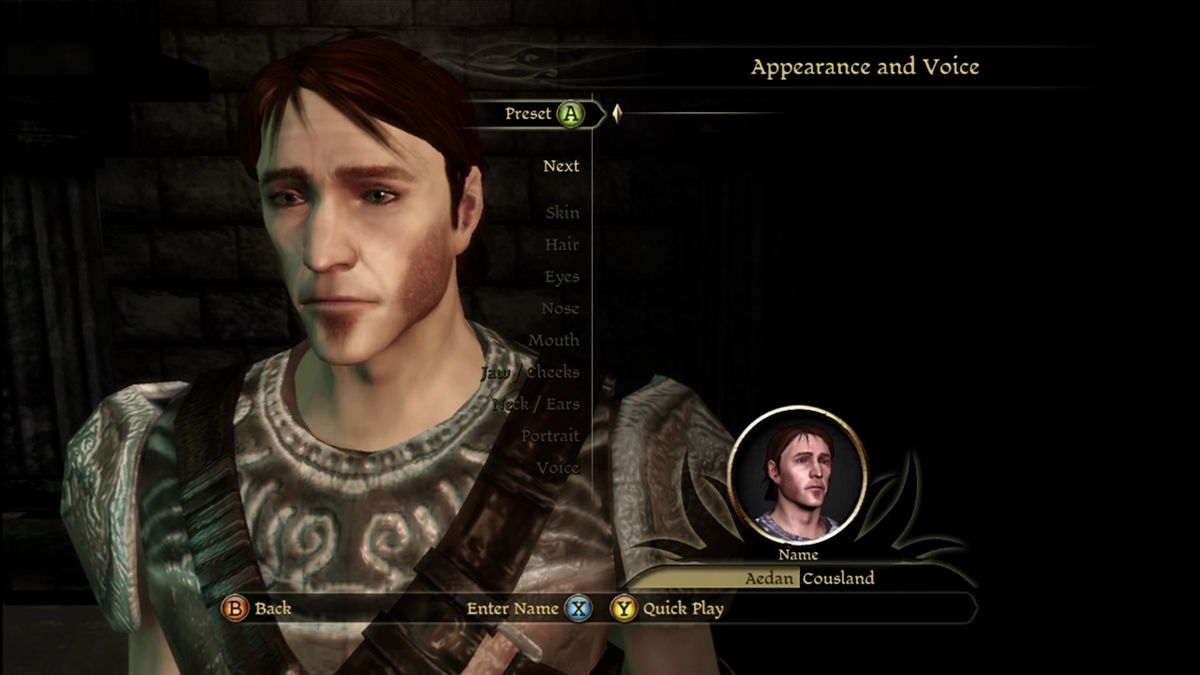 Screenshot Of Dragon Age Origins Xbox 360 2009 MobyGames   11435952 Dragon Age Origins Xbox 360 Customizing Your Appearance 