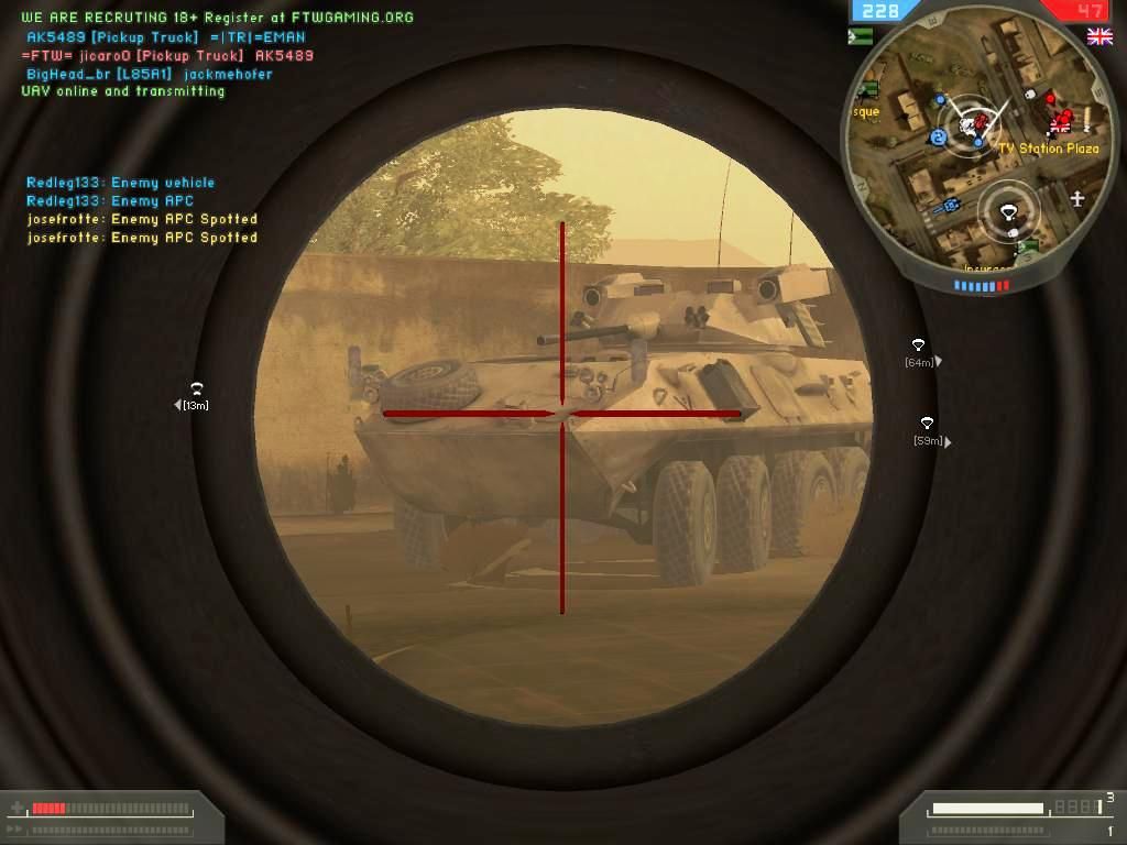 Battlefield 2: Special Forces (Windows) screenshot: Warlord-MEC RPG shot on APC
