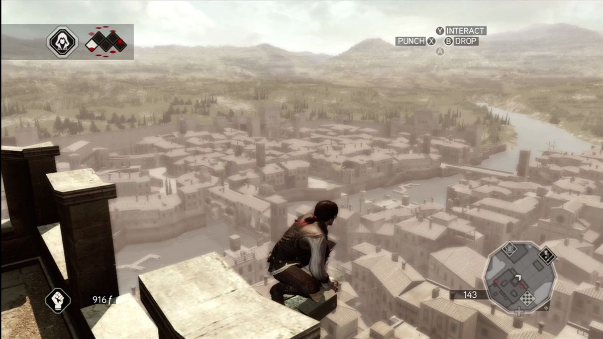 Assassin's Creed II (Xbox 360) screenshot: Synchronization points fill in areas of your map if you climb to them.