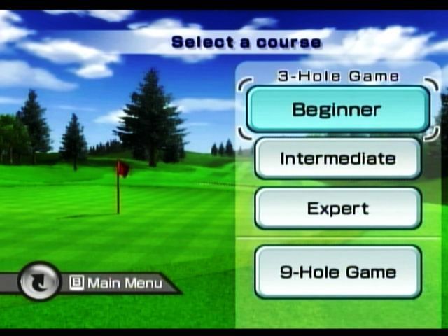Wii Sports (Wii) screenshot: Golf - three (3) levels