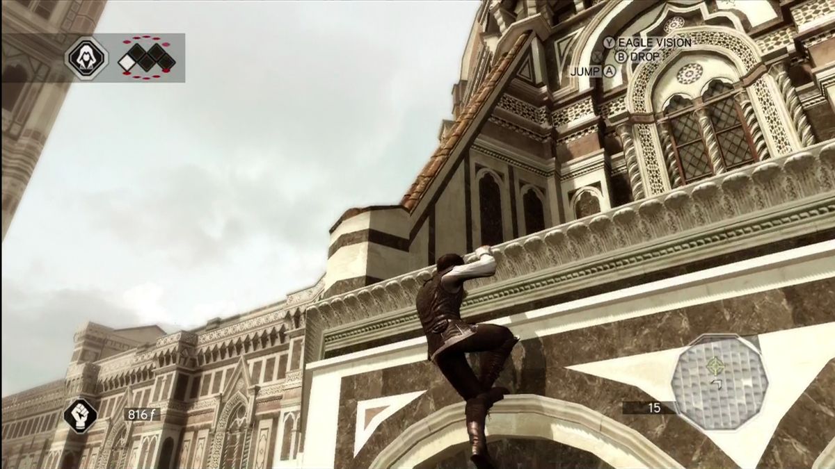Assassin's Creed II (Xbox 360) screenshot: Ezio's not an Assassin yet, but he can still climb like one.