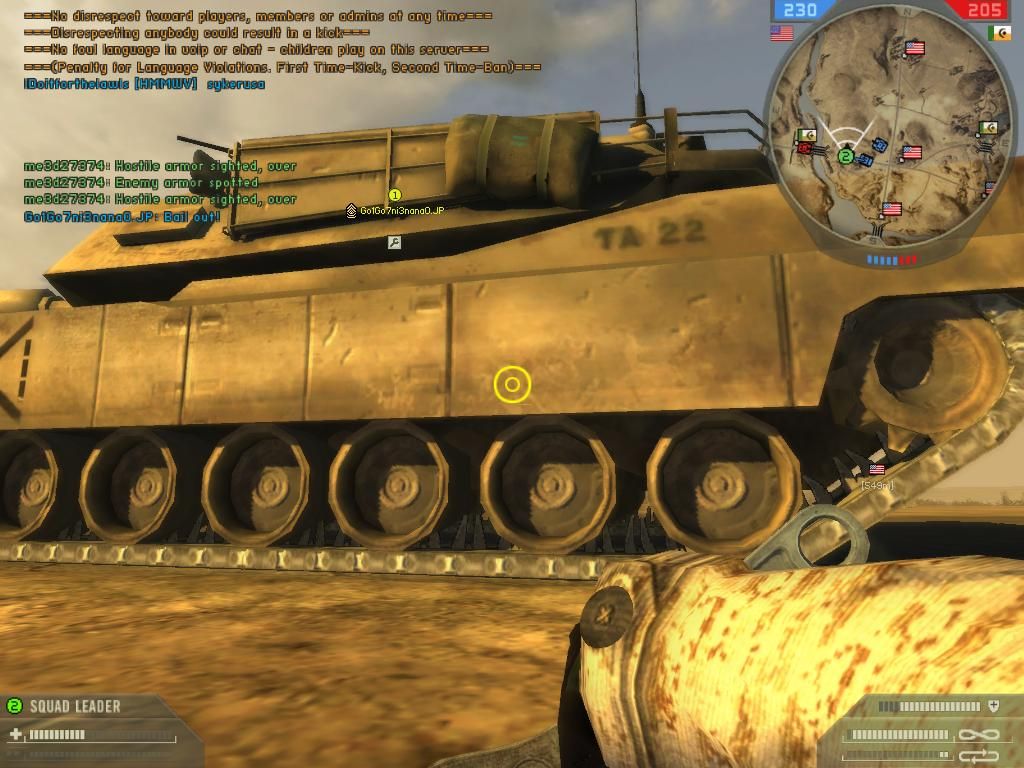 Battlefield 2 (Windows) screenshot: Highway Tampa-M1 Abrams tank repair during battle