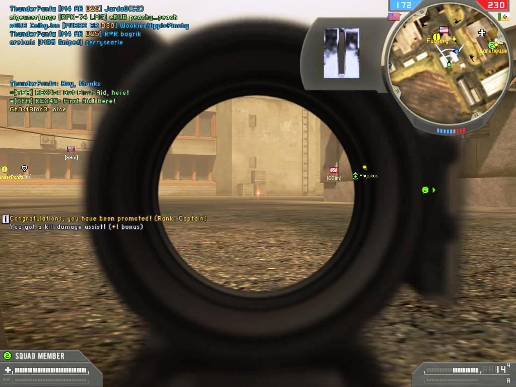 Battlefield 2 (Windows) screenshot: BF2 in game field promotion Captain