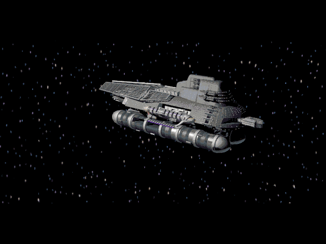 Star Control 3 (DOS) screenshot: Hey, it's the ship from the Box Cover of SC2! Wait a minute... that's suppose to be the Sa-Matra?