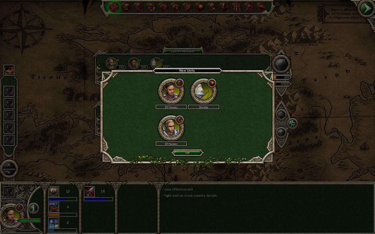 Elven Legacy (Windows) screenshot: Discovering new units