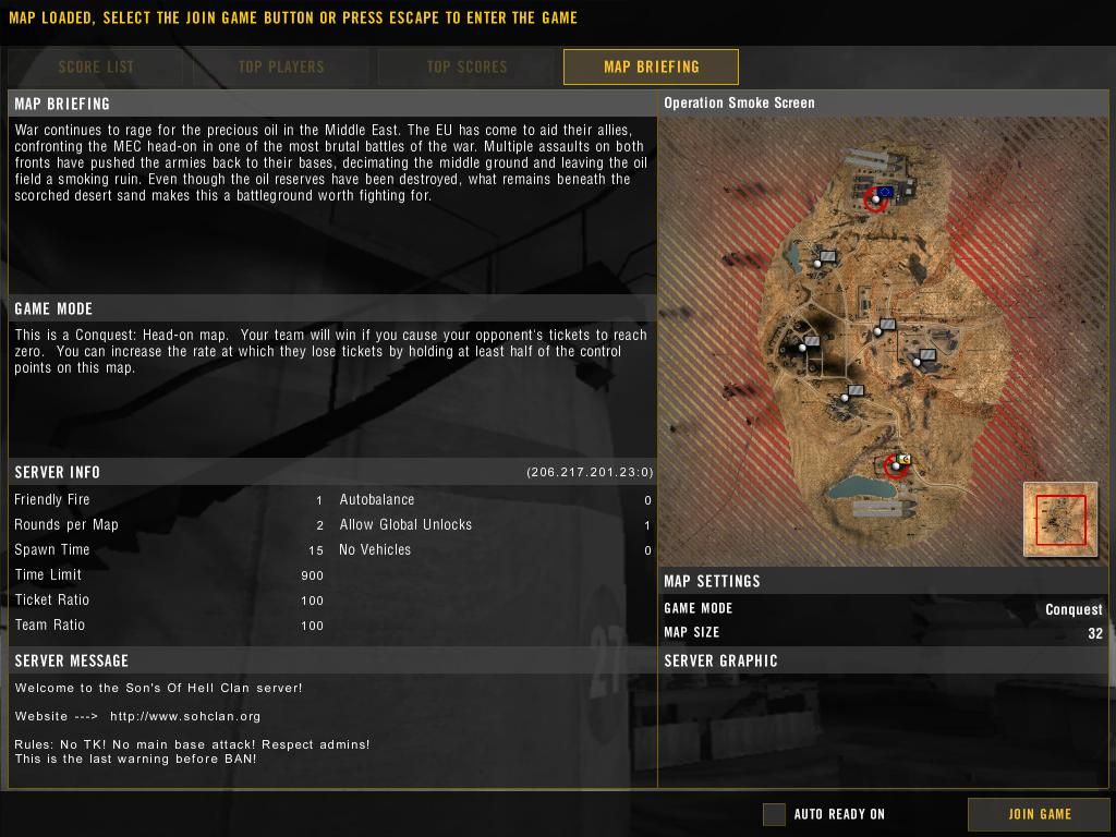 Battlefield 2: Booster Pack - Euro Force (Windows) screenshot: Euro Force map Smoke Screen