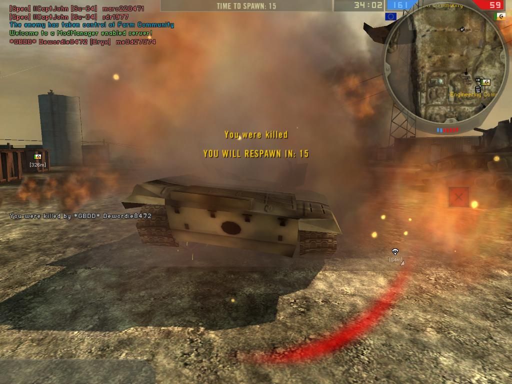 Battlefield 2: Booster Pack - Euro Force (Windows) screenshot: TarabaQuarry-MEC SRAW destroys my tank