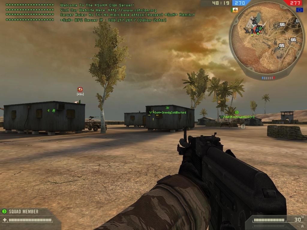 Battlefield 2: Booster Pack - Euro Force (Windows) screenshot: SmokeScreen-Squad mates saddling up with vehicles