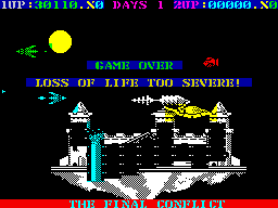 Destructo (ZX Spectrum) screenshot: Game over