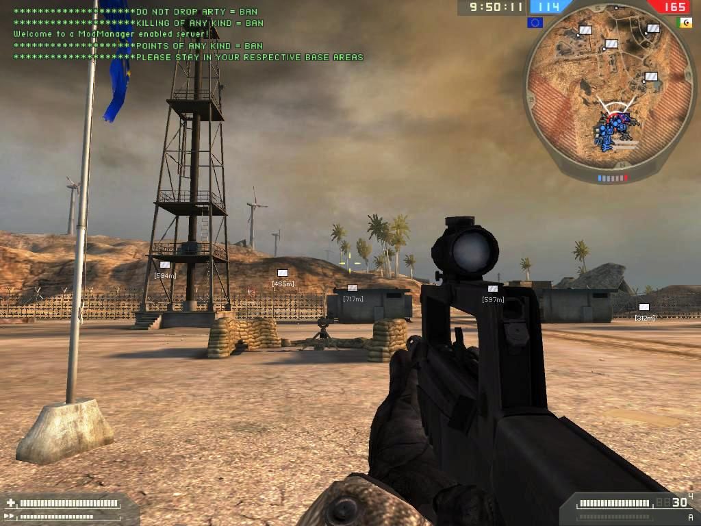 Battlefield 2: Booster Pack - Euro Force (Windows) screenshot: SmokeScreen-At EU base watching for air threats