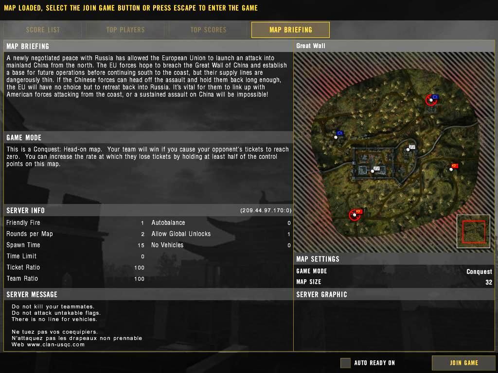 Battlefield 2: Booster Pack - Euro Force (Windows) screenshot: Euro Force map Great Wall
