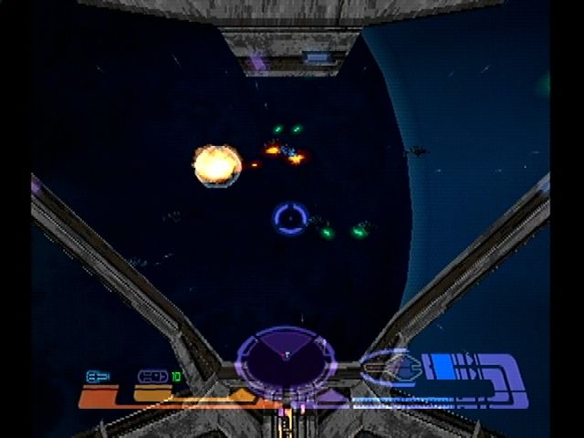 Star Trek: Invasion (PlayStation) screenshot: Got one!