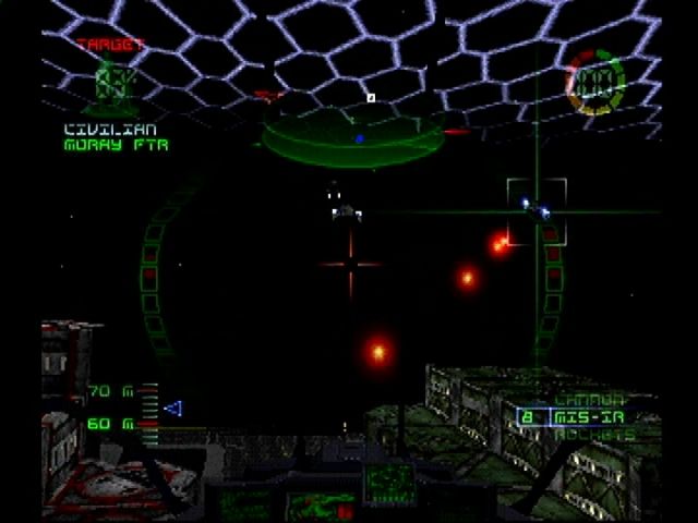G-Police (PlayStation) screenshot: Homing missiles are always good fun.