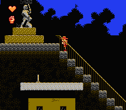 Stanley: The Search for Dr. Livingston (NES) screenshot: Up to the statue!