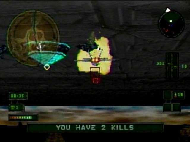 Independence Day (SEGA Saturn) screenshot: Second shot destroys turret