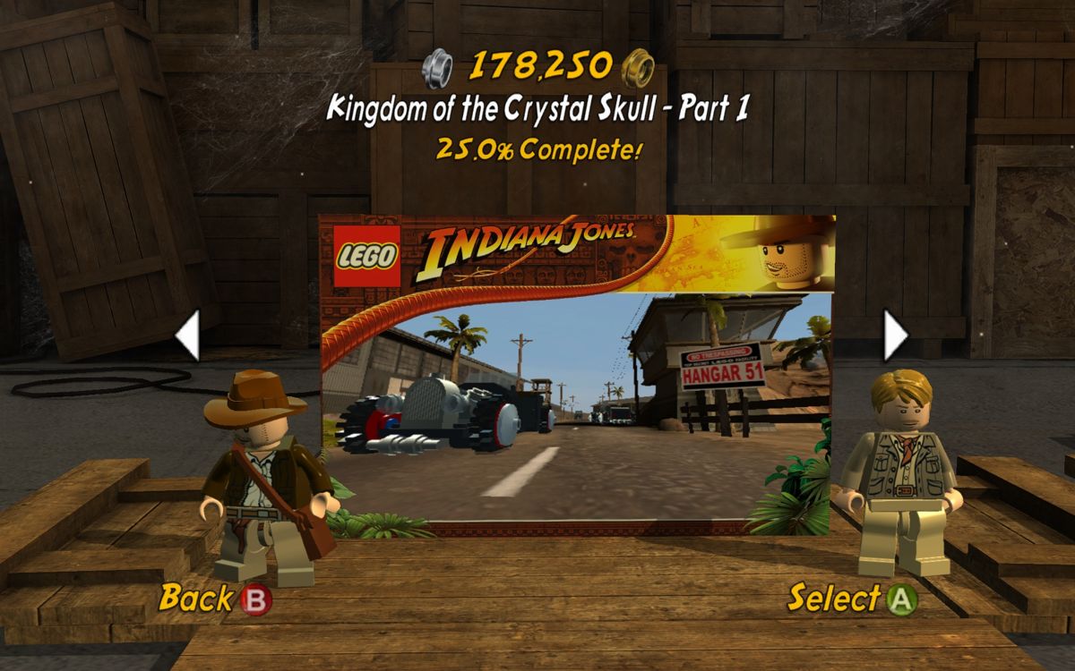 LEGO Indiana Jones 2: The Adventure Continues (Windows) screenshot: Select your campaign.