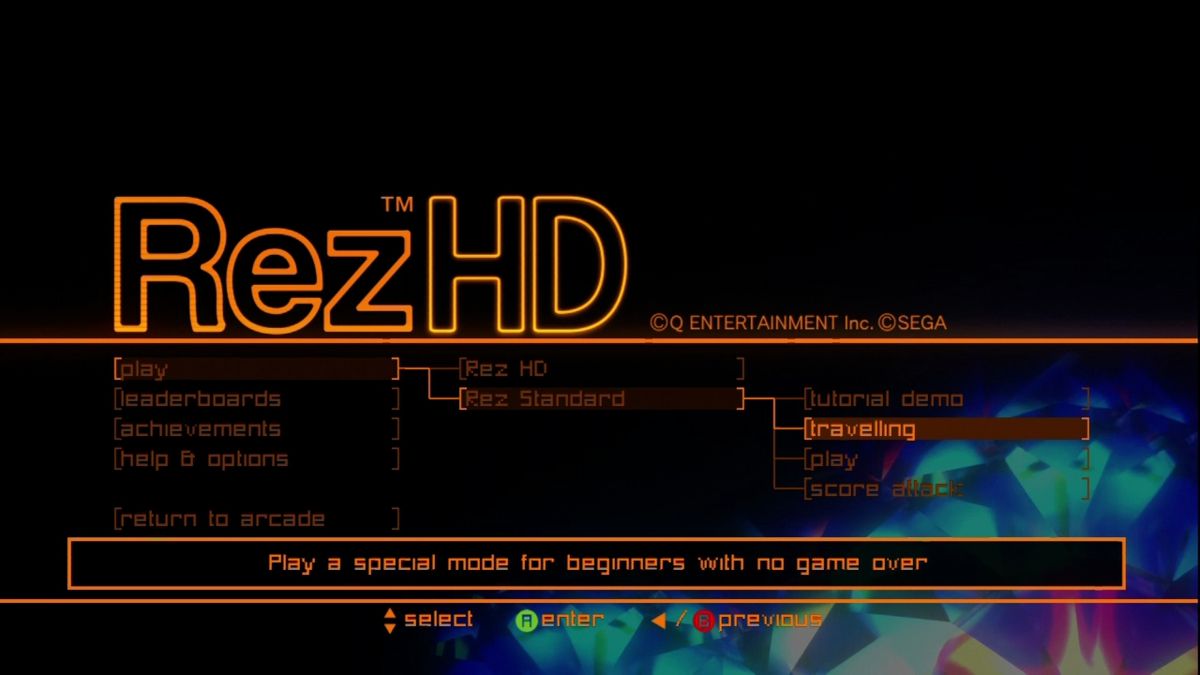 Rez (Xbox 360) screenshot: Title screen