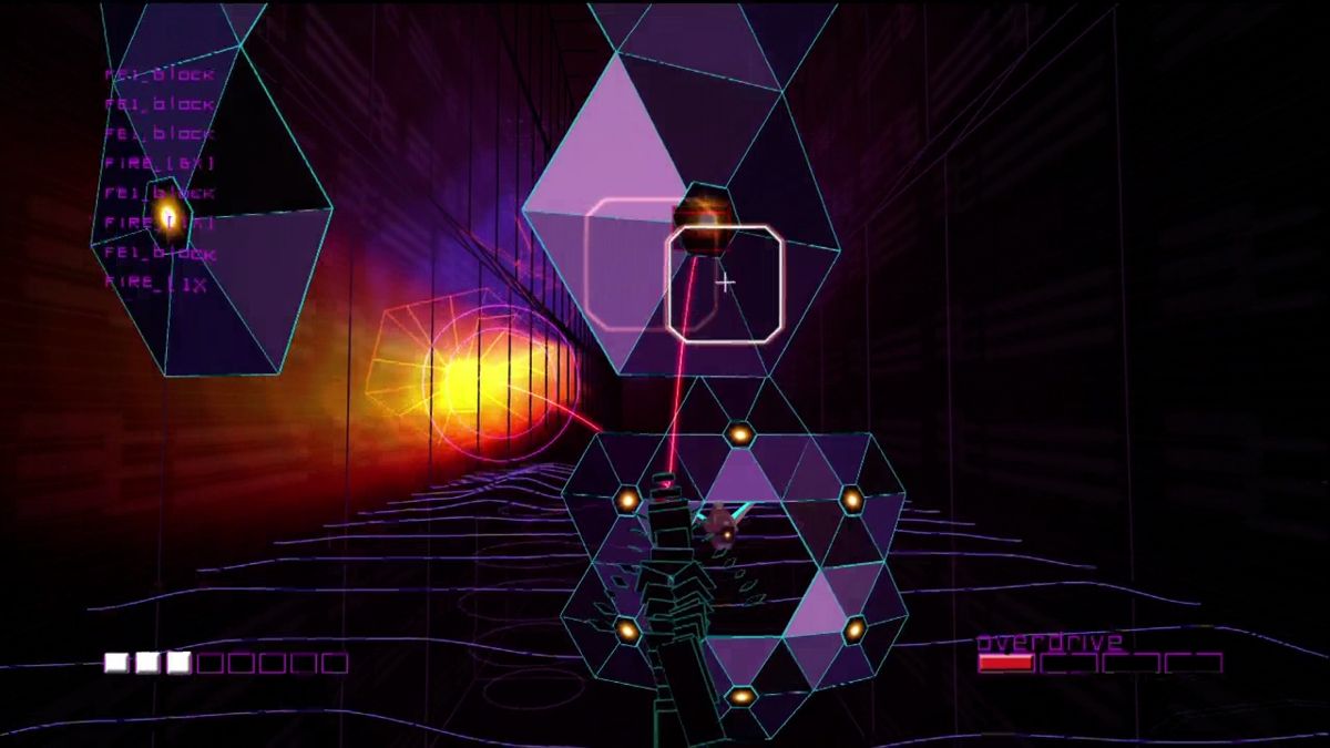 Rez (Xbox 360) screenshot: These enemies construct barriers in your path.