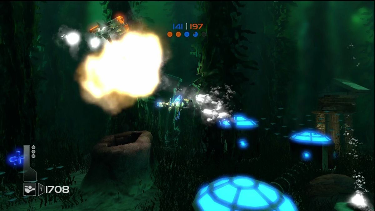 Undertow (Xbox 360) screenshot: Torpedoes find their mark.