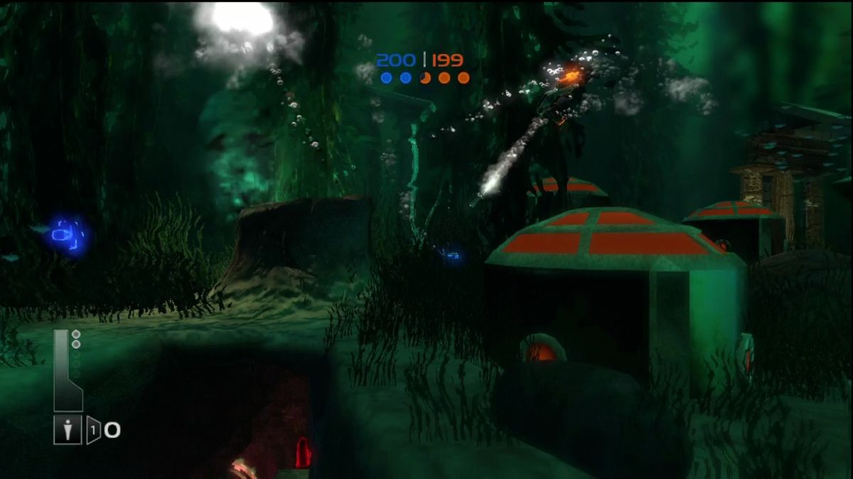 Undertow (Xbox 360) screenshot: Underwater team deathmatch.