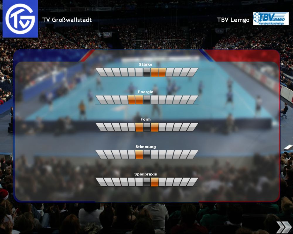 Heimspiel: Handballmanager 2008 (Windows) screenshot: Chancing the tactics right before the match (demo version)