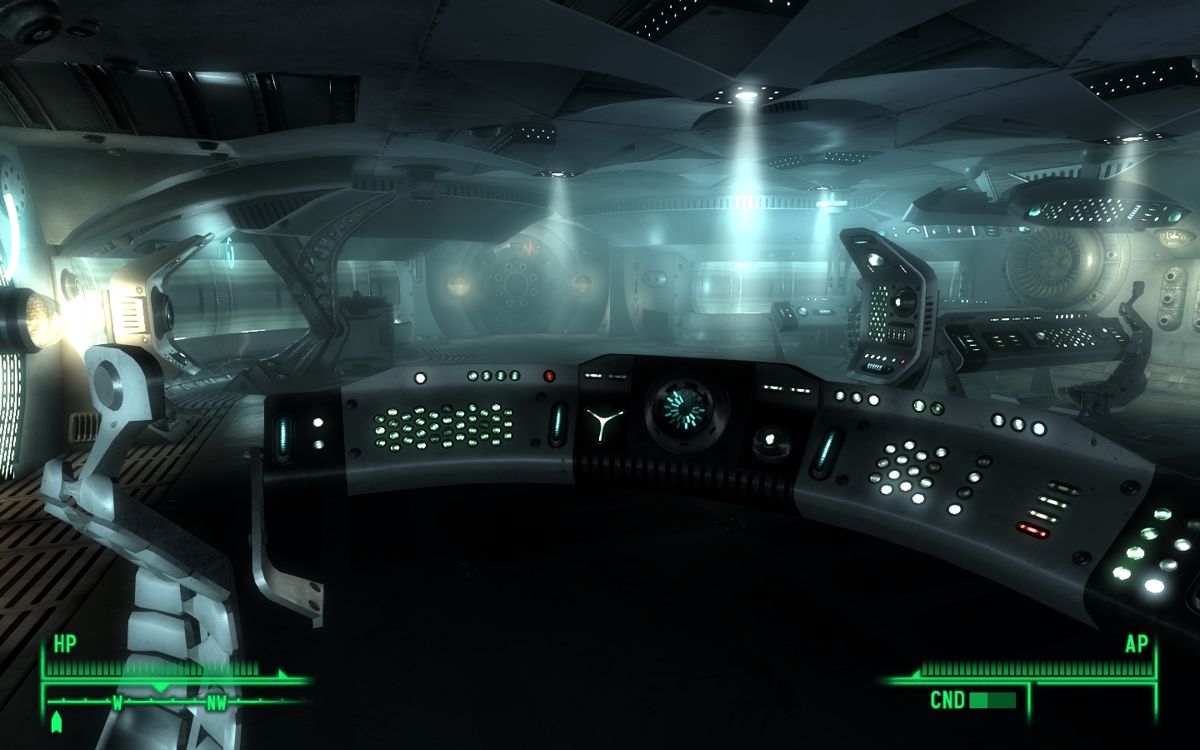 Fallout 3: Mothership Zeta (Windows) screenshot: An alien control room.