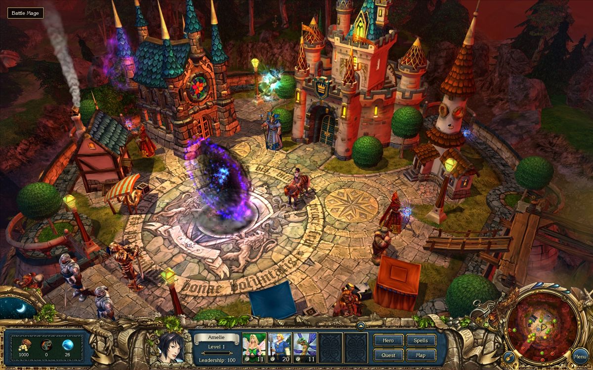 King's Bounty: Armored Princess (Windows) screenshot: Amelie has to escape through the portal.