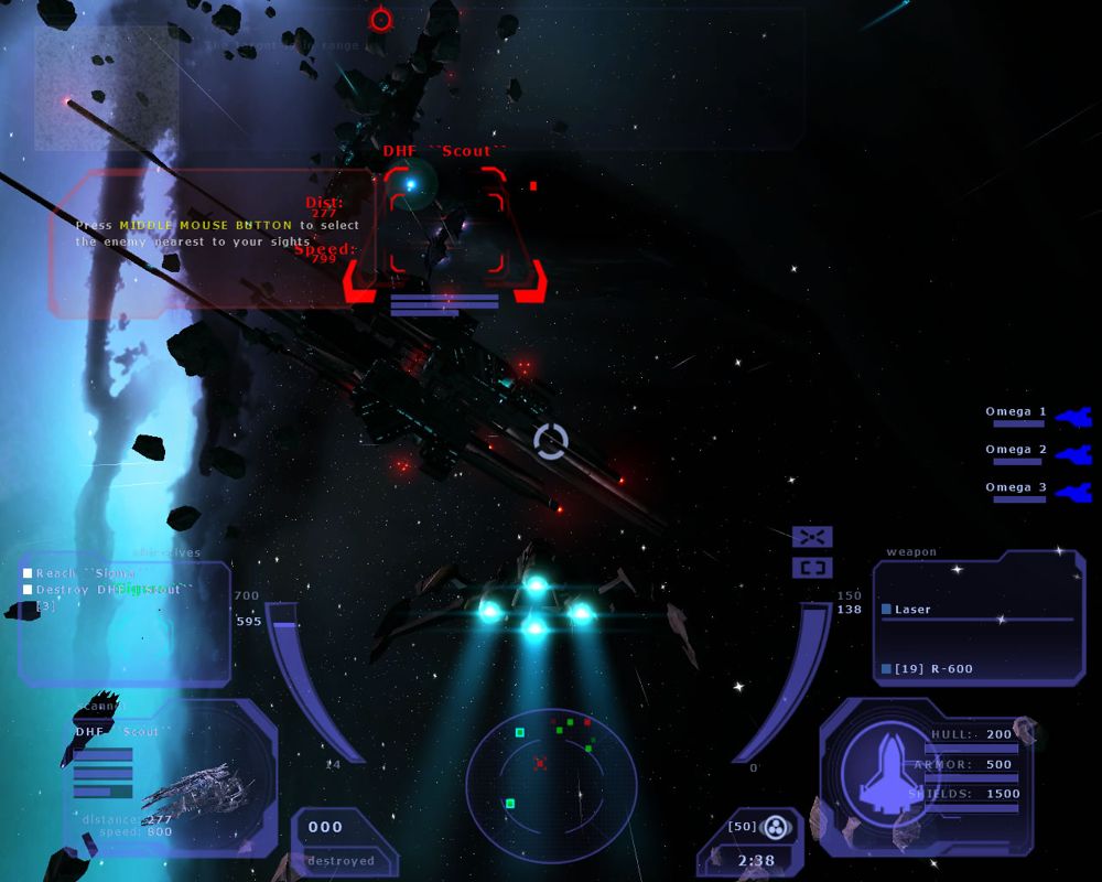 Tarr Chronicles (Windows) screenshot: The red circle shows where to shoot (demo version)