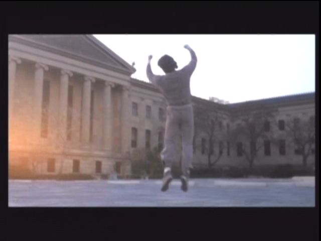Rocky (Xbox) screenshot: A montage of clips from the films opens the game.