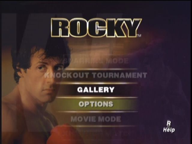 Rocky (Xbox) screenshot: Main menu.