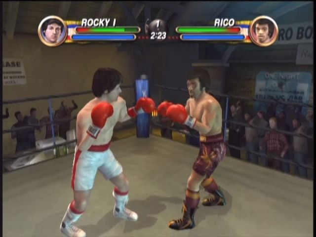 Rocky (Xbox) screenshot: Gotta fight some chumps to get to the movie fights.