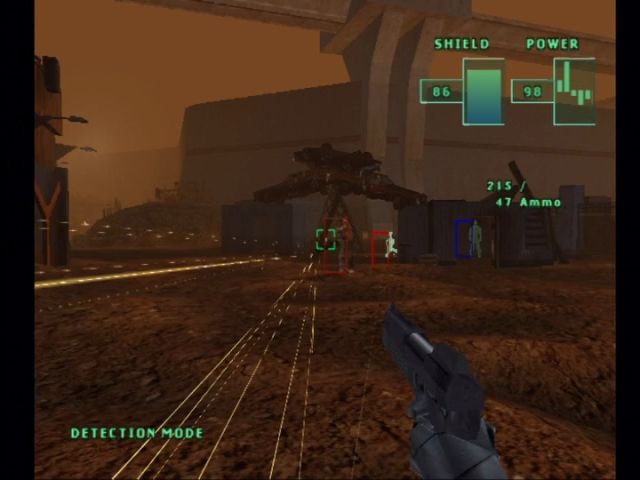 RoboCop (Xbox) screenshot: Rescuing hostages in the City Dump level.