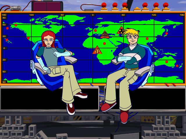 JumpStart Adventures: 6th Grade - Mission: Earthquest (Windows) screenshot: Begin mission you choose who to be Jess or Zach