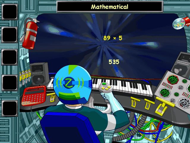 JumpStart Adventures: 6th Grade - Mission: Earthquest (Windows) screenshot: Zach in route - Math skills will be tested