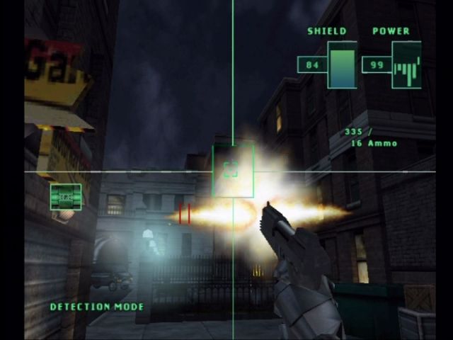 RoboCop (Xbox) screenshot: Robo's HUD constantly updates targets.