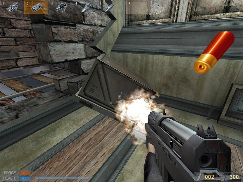 Psychotoxic (Windows) screenshot: (Physics) Evil boxes must be shot!
