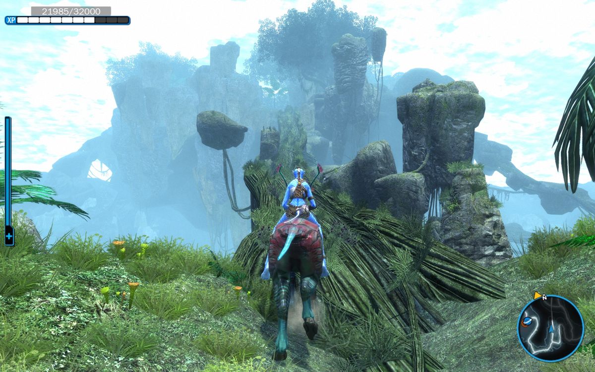 James Cameron's Avatar: The Game (Windows) screenshot: Ridin' a horse through the hills.