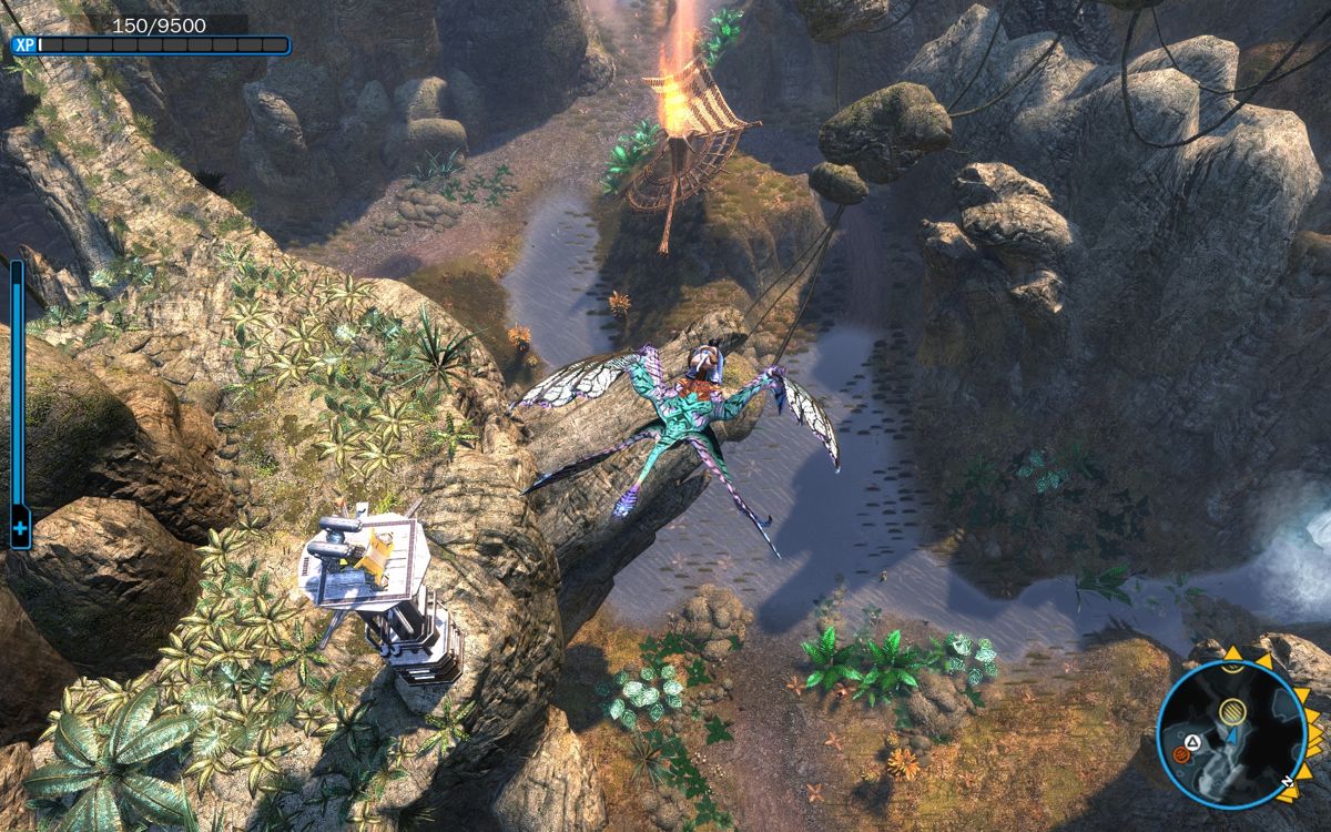 James Cameron's Avatar: The Game (Windows) screenshot: Flying around on a big dinosaur-like thing.